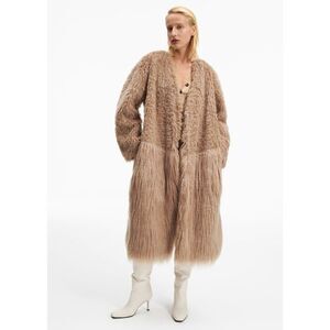 A.W.A.K.E. Mode x & Other Stories Faux Fur Long Coat Camel Beige Size US S